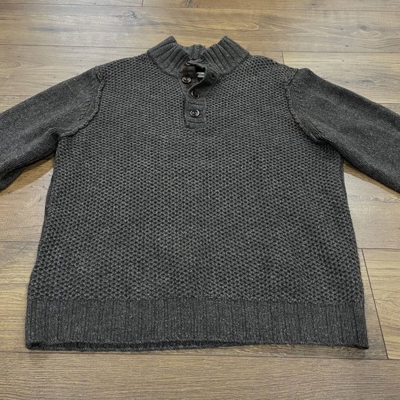 Tommy Bahama Sweater Mens XL Brown LambsWool Blend‎ Mock Neck Button Pullover - Picture 5 of 13